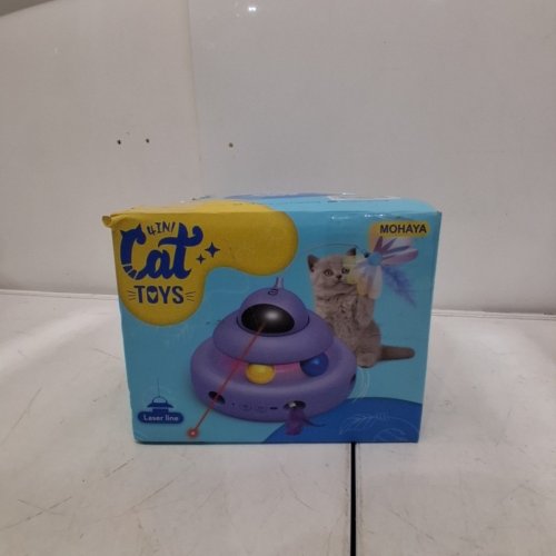 MOHAYA 4-IN-1RECHARGEABLE AUTOMATIC CAT TOY WITH MOVING AMBUSH FEATHER,TRACK BALLS, ELECTRIC FLYING BUTTERFLY - PURPLE image 5