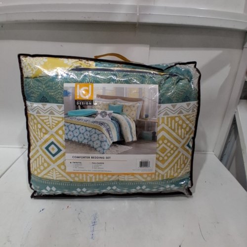 4PC INTELLIGENT DESIGN ARISSA COMFORTER BEDDING SET - TWIN/TWIN XL - TEAL BLUE/GREEN/WHITE (MODEL: ID10-751-CA) image 4