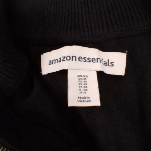 MEN'S AMAZON ESSENTIALS 100% COTTON QUARTER-ZIP SWEATER - EXTRA SMALL - BLACK (STYLE: AEM20045F21) image 2