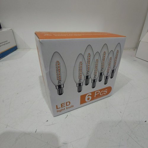 6PK NS LIGHT BULBS LED E12 CANDELABRA LIGHT BULBS - 8W, 100-240 V AC, 800 LM, 3000 K - WARM WHITE image 2