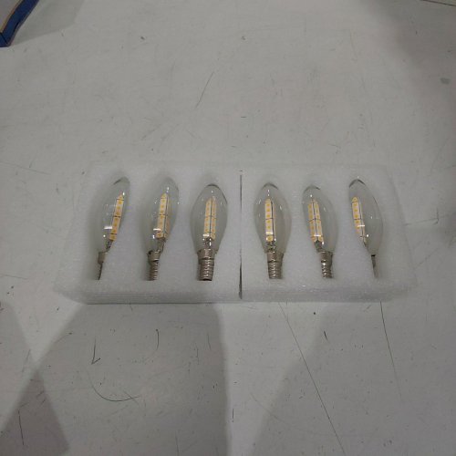 6PK NS LIGHT BULBS LED E12 CANDELABRA LIGHT BULBS - 8W, 100-240 V AC, 800 LM, 3000 K - WARM WHITE image 3