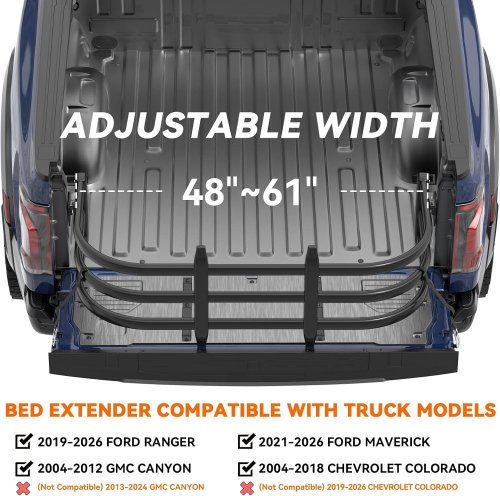 HAULFIRM TRUCK BED EXTENDER FOR MID-SIZE PICKUP TRUCKS - RANGER, COLORADO, CANYON, FRONTIER - BLACK image 2