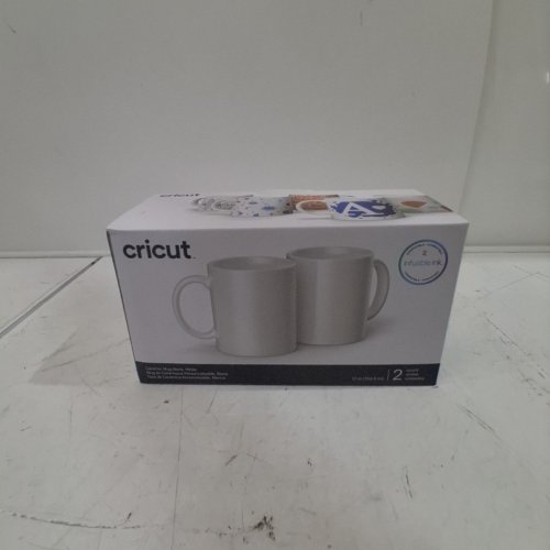 2PK CRICUT BEVELED BLANK CERAMIC MUGS FOR CRICUT MUG PRESS - 12OZ - WHITE image 3