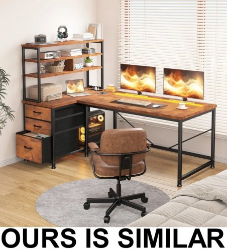 CORNER DESK - BROWN (MODEL: USCPD1D122LBR) image 2