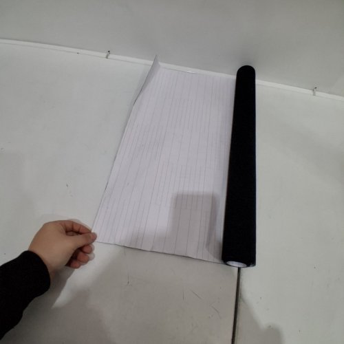 SUEDE LIKE FABRIC VINYL PEEL AND STICK WALL PAPER - 15" X 58" - BLACK image 3
