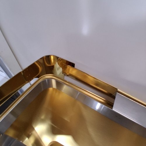 ELEGANT STAINMLESS STEEL RECTANGULAR CHAFING BUFFET DISH - 8QT - GOLD/SILVER image 5