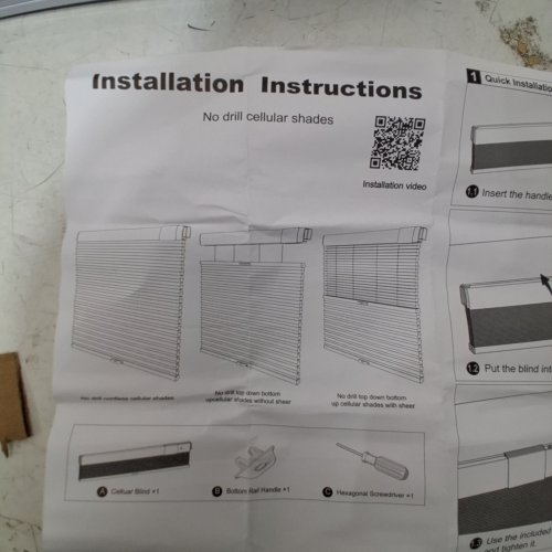 PERSILUX BLACKOUT CELLULAR SHADES FOR WINDOWS - EASY TO INSTALL - 37"X64" - WHITE (MODEL: B0FSD2CDBL) image 2