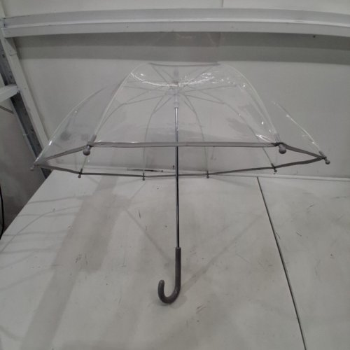 TRANSPARENT UMBRELLA - 28" X 25" - CLEAR/GREY image 2