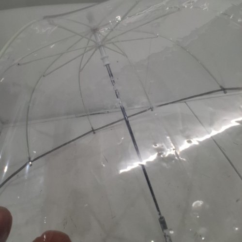 TRANSPARENT UMBRELLA - 28" X 25" - CLEAR/GREY image 3