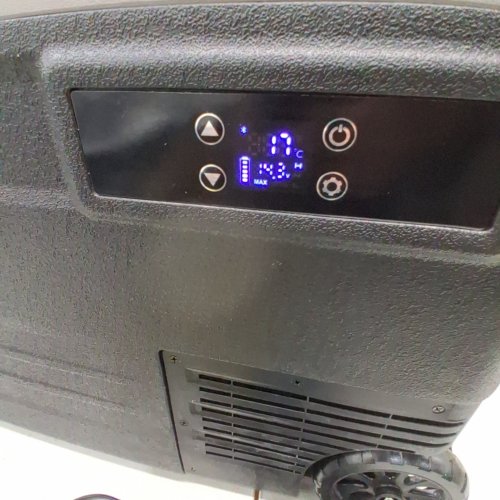 EUHOMY PORTABLE REFRIGERATOR FREEZER WITH DUAL-ZONE ADJUSTABLE COOLING WITH 12/24 V DC & 110–240 V AC POWER, APP & LCD DIGITAL CONTROL, HIGH-EFFICIENCY FROST-FREE COMPRESSOR, WHEELED DESIGN - BLACK / GREY (MODEL: CF011-75BL-CAEH) image 2