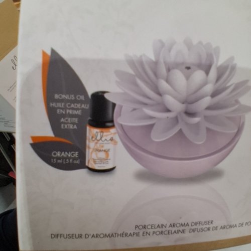 HOMEDICS ELLIA CALM WATERS PORCELAIN AROMA DIFFUSER - BONUS 15ML ORANGE OIL - WHITE/PINK (MODEL:ARM-P140PK-EO9) image 3