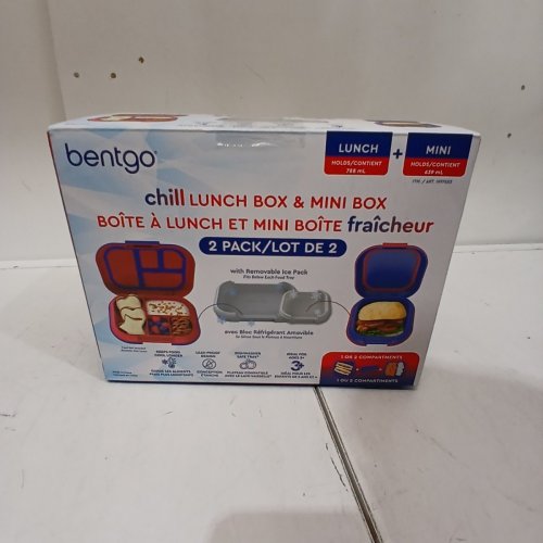 2PC BENTGO CHILL LUNCH BOX & MINI BOX - 788 ML + 630 ML - RED AND BLUE image 5