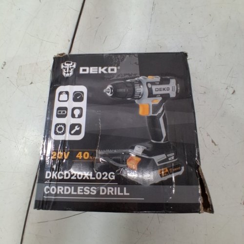 DEKOPRO ELECTRIC CORDLESS POWER DRILL WITH BITS - 20V - GREY/BLACK (MODEL: DKCD20XL02G) image 5