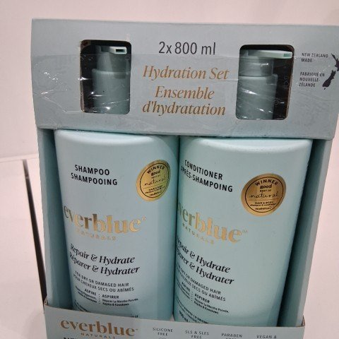 2PC EVERBLUE NATURALS REPAIR & HYDRATE SHAMPOO & CONDITIONER - 1.6L/EACH image 2