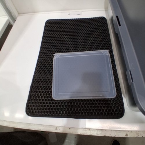 HIHLOY STAINLESS STEEL CAT LITTER BOX WITH MAT AND SCOOP FOR LARGE OR MULTIPLE CATS - XXXL - 28" X 20.5" X 17" - GREY image 3