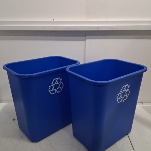 2PK UNITED SOLUTIONS RECYCLING BINS - 7 GAL/EACH - BLUE (MODEL: WB0337) image 2