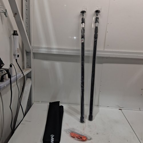 2PK REDCAMP ALUMINUM ADJUSTABLE CAMPING TARP POLES - 35"-98" - BLACK (MODEL: RC10262CA) image 2