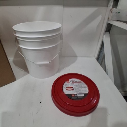72 HRS READY SEAL LID WITH BUCKET FOR DRY FOOD STORAGE - 12" LID/ 5 GAL BUCKET - RED / WHITE (MODEL: GSL-014) image 2