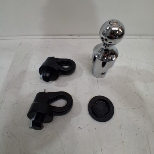 4PC TRAILER HITCH GOOSENECK BALL SAFETY CHAIN KEY - 2-5/16" - BLACK/CHROME image 2