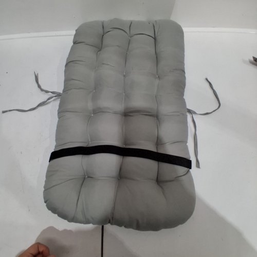 TUFTED KIDS CHAIR CUSHION - 26" X 12" - GREY image 3