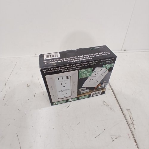 2PK CHARGING ESSENTIALS RAPID CHARGING WALL OUTLETS, 6 AC OUTLETS, 3 USB PORTS, SURGE PROTECTION - WHITE (MODEL: 1949500) image 2