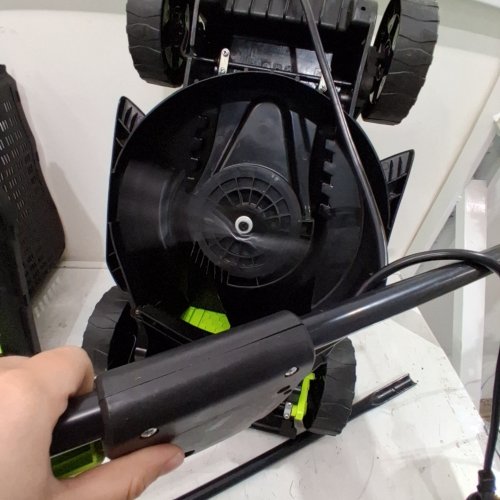 STEELITE CORDED ELECTRIC LAWN MOWER WITH 5-POSITION HEIGHT ADJUSTMENT-14"- 1300W WITH 30L GRASS COLLECTION BAG-GREEN/BLACK-(MODEL:DG596) image 2