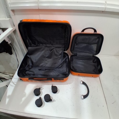2PC FEYBAUL LUGGAGE SET WITH HARD-SHELL & SPINNER WHEELS- TSA COMBINATION LOCK - 14" & 20" - ORANGE (MODEL: A968) image 4