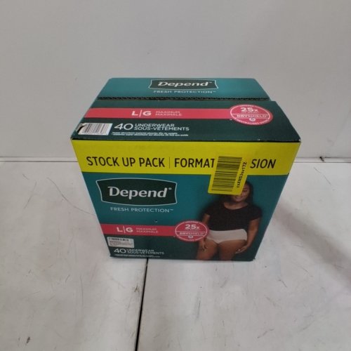 40PK WOMEN'S DEPEND FRESH PROTECTION ADULT INCONTINENCE UNDERWEAR - LARGE image 2