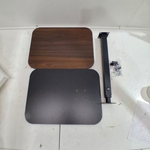 ADJUSTABLE C-SHAPED SOFA SIDE END TABLE - RUSTIC BROWN image 2