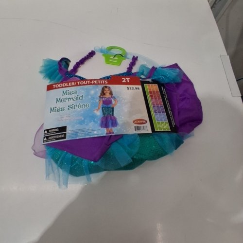 2PC GIRL'S GOODMARK MISS MERMAID COSTUME SET - 2T - PURPLE/TURQUOISE image 2