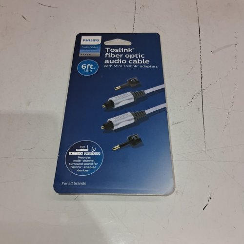 PHILIPS TOSLINK FIBER OPTIC AUDIO CABLE WITH MINI TOSLINK ADAPTERS - 6FT (MODEL: SWA9326A/27) image 2