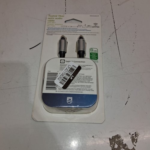 PHILIPS TOSLINK FIBER OPTIC AUDIO CABLE WITH MINI TOSLINK ADAPTERS - 6FT (MODEL: SWA9326A/27) image 3