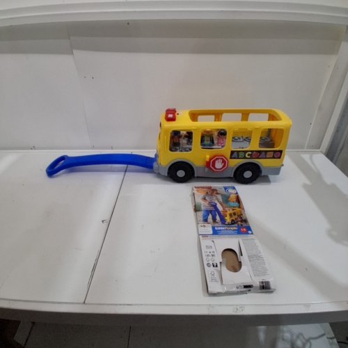 FISHER-PRICE LITTLE PEOPLE BIG YELLOW SCHOOL BUS - TALKING EDUCATIONAL TOY FOR KIDS - YELLOW/BLUE (MODEL:GLT75) image 2
