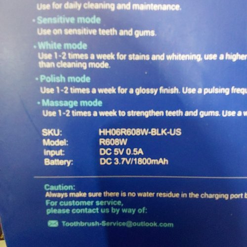 RTAUYS ROTATING ELECTRIC TOOTHBRUSH - BLACK (MODEL: R608W) image 3