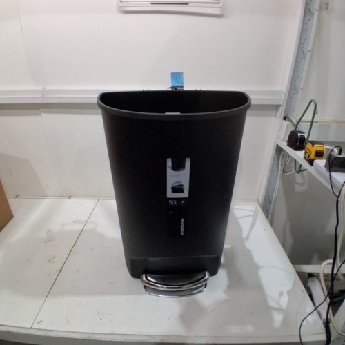 SIMPLEHUMAN PLASTIC SEMI-ROUND STEP-ON TRASH CAN - 50L - GREY image 2