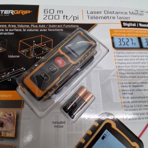 MASTERGRIP MULTI-FUNCTION LASER METER-200FT-BLACK/ORANGE (MODEL:240288) image 4