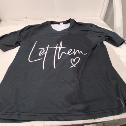 WOMEN'S 'LET THEM' GRAPHIC T-SHIRT - EXTRA LARGE - BLACK image 3