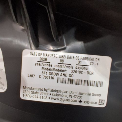 SAFETY 1ST GROW AND GO 3-IN-1 CONVERTIBLE CAR SEAT - 5-100 LBS - BLACK (MODEL: 22618C-DER) image 3