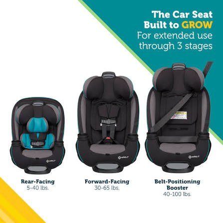 SAFETY 1ST GROW AND GO 3-IN-1 CONVERTIBLE CAR SEAT - 5-100 LBS - BLACK (MODEL: 22618C-DER) image 2