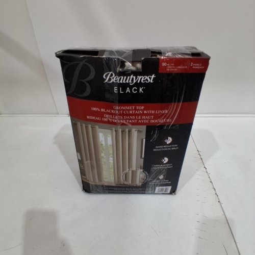 (2 PANEL) BEAUTYREST GROMMET TOP BLACKOUT CURTAIN WITH LINER - 52" X 90" - LINEN (MODEL: 6699105) image 3