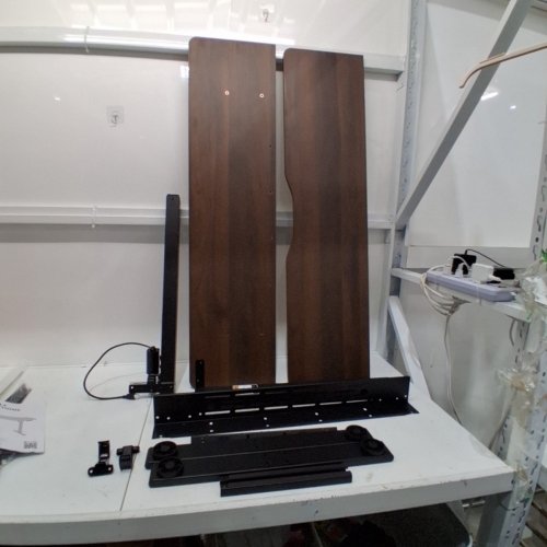 FEZIBO ELECTRIC ADJUSTABLE HEIGHT STANDING DESK WITH MEMORY PRESETS - 40" X 24" - WALNUT BROWN (MODEL: S35) image 2