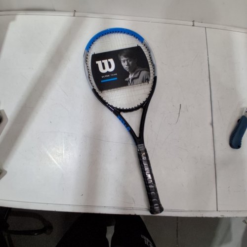 WILSON ULTRA TEAM V3 PERFORMANCE TENNIS RACKET - 4.25" GRIP - BLUE / WHITE / BLACK image 2