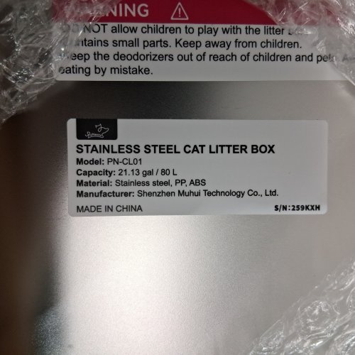 PALNESTS PRO-STAINLESS STEEL LITTER BOX WITH LID, LITTER CATCHING MAT AND SCOOP - EXTRA LARGE (23.8" X 16" X 15.55")- GREY/SILVER (MODEL: PN-CL01) image 5