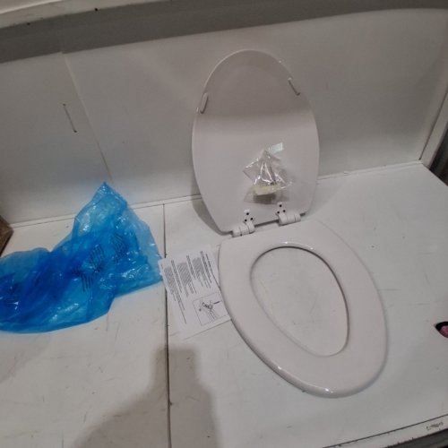CENTOCO CENTOCORE MOLDED WOOD ELONGATED CLOSED FRONT TOILET SEAT WITH SAFETY CLOSE - WHITE (MODEL: DS900SC-001) image 2