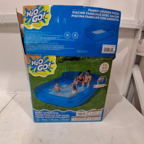 H2OGO! INFLATABLE OUTDOOR FAMILY LOUNGE POOL - BLUE (MODEL: 1872209) image 6