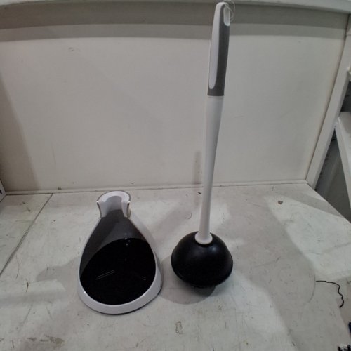 SIMPLEHUMAN TOILET PLUNGER WITH MAGNETIC CADDY - 23" - WHITE (MODEL: BT1085) image 2