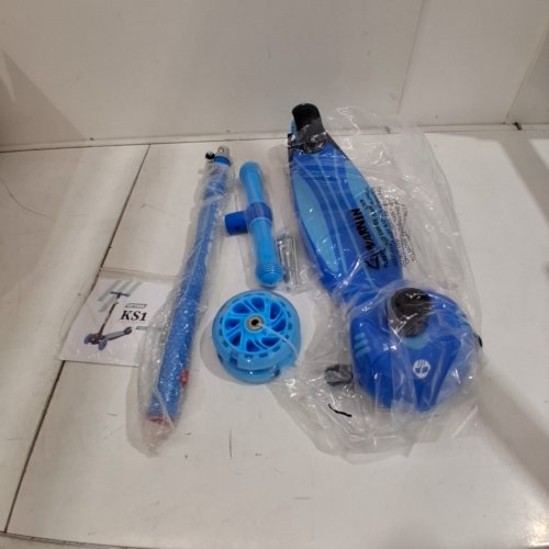 GOTRAX KIDS KICK SCOOTER WITH LED LIGHTED WHEELS AND 3 ADJUSTABLE HEIGHT HANDLEBARS FOR 3+ YREAL OLD KIDS - 100LBS - BLUE (MODEL: KS1) image 2