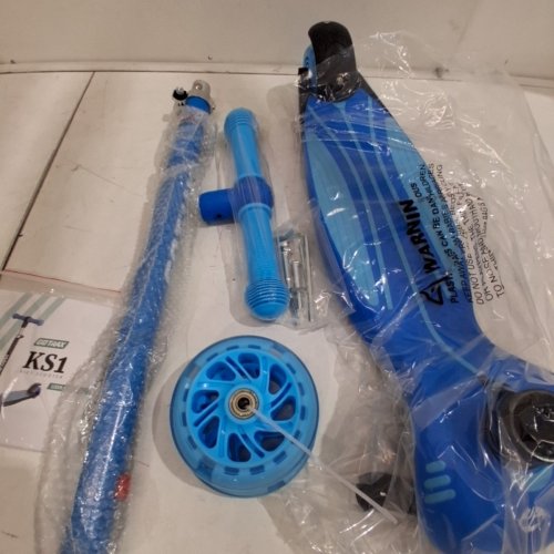 GOTRAX KIDS KICK SCOOTER WITH LED LIGHTED WHEELS AND 3 ADJUSTABLE HEIGHT HANDLEBARS FOR 3+ YREAL OLD KIDS - 100LBS - BLUE (MODEL: KS1) image 4