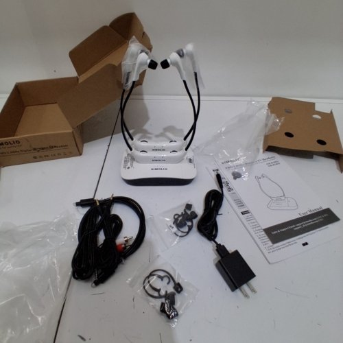 2 SIMOLIO WIRELESS TV HEADSET SYSTEM - 2.4GHZ; DC5V 1.0A - WHITE (MODEL: SM-824D2) image 4