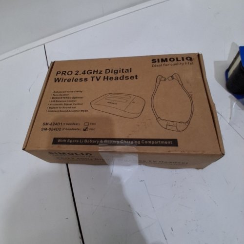 2 SIMOLIO WIRELESS TV HEADSET SYSTEM - 2.4GHZ; DC5V 1.0A - WHITE (MODEL: SM-824D2) image 5